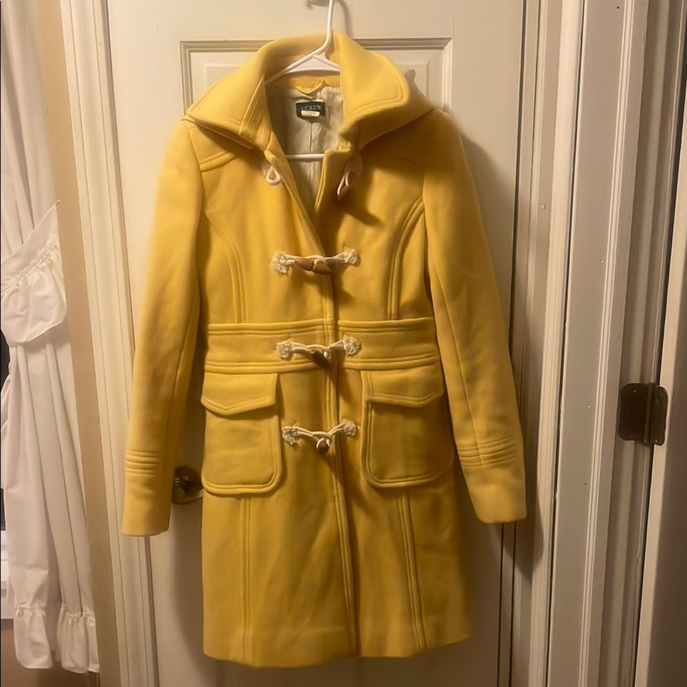 J. Crew Yellow Wool Toggle Coat